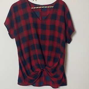 West Kei Plaid Red and black Blouse